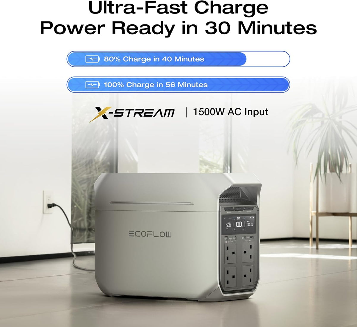 EF ECOFLOW Portable Power Station DELTA 3 Plus, 1024Wh LiFePO4 Battery