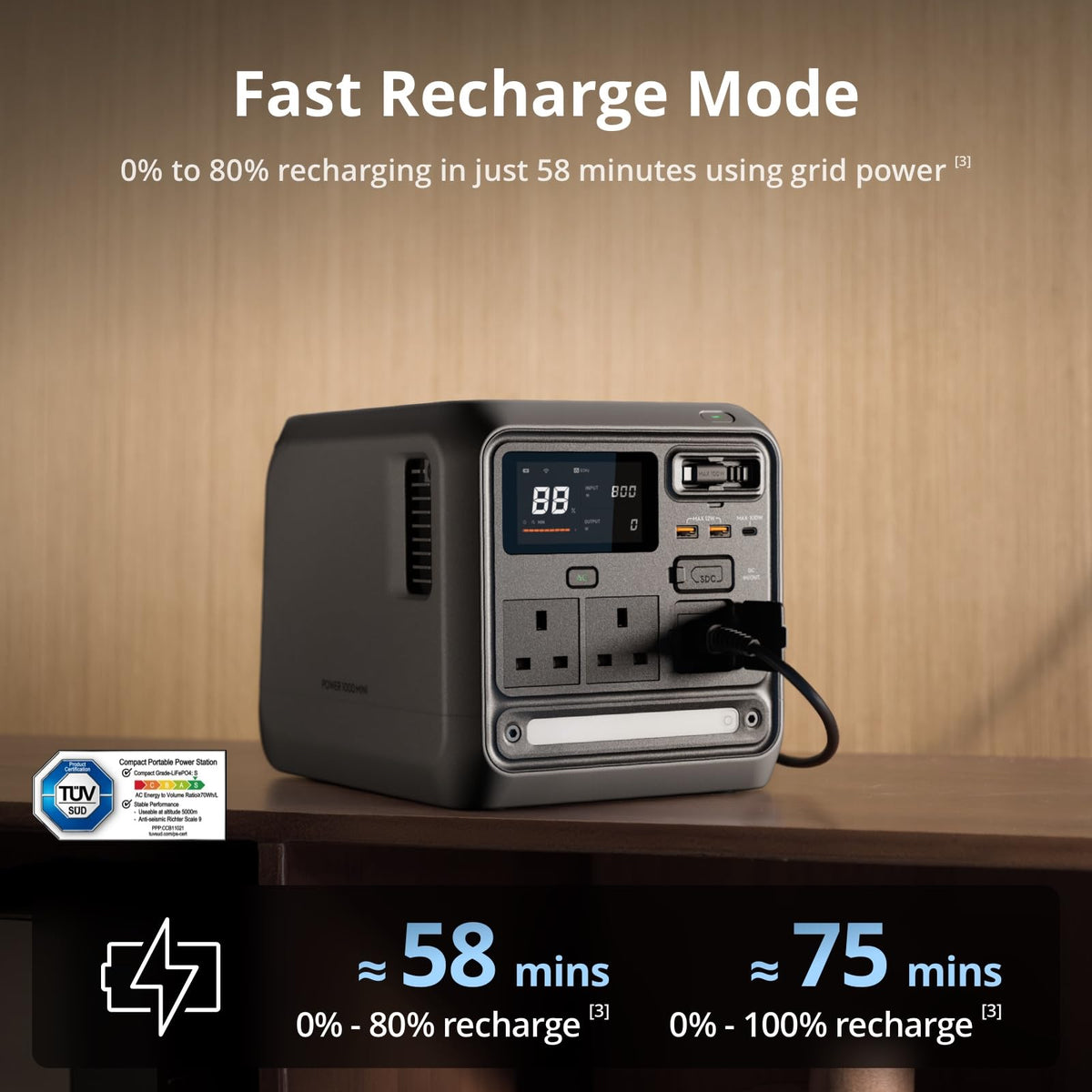 DJI Power 1000 Portable Power Station, 1024Wh LFP (LiFePO4) Battery