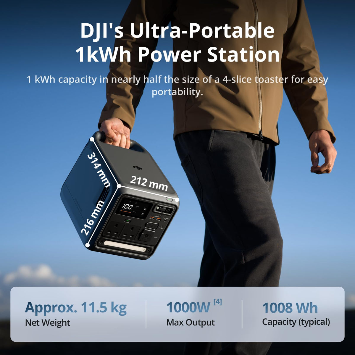 DJI Power 1000 Portable Power Station, 1024Wh LFP (LiFePO4) Battery